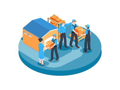 供应链管理矢量图解概念(Supply Chain Management Vector Illustration concept)