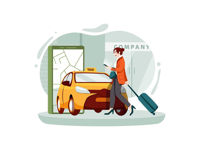 出租车服务场景图(Taxi Service Scene Illustration)