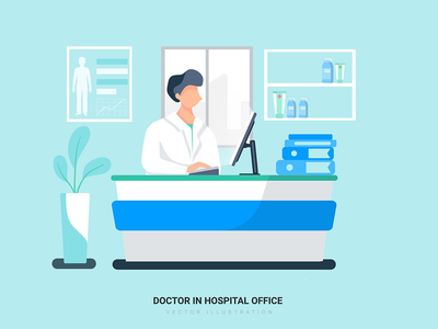 医院办公室的医生(Doctor in Hospital Office)