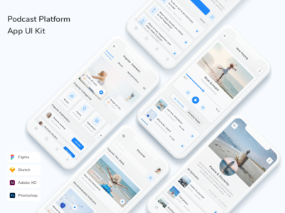 播客平台应用程序 UI 套件(Podcast Platform App UI Kit)