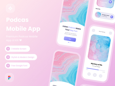 podcas 移动应用程序设计模板溢价(podcas  Mobile Apps design template premium)