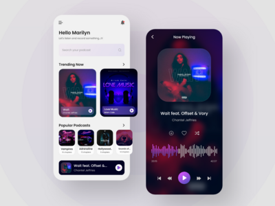 播客应用程序 UI 设计(Podcast App UI Design)
