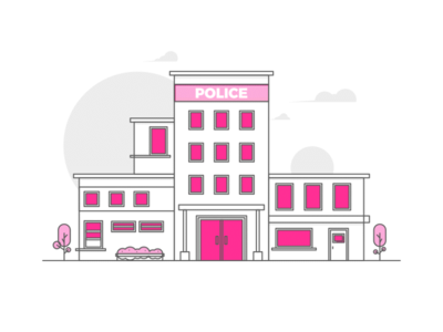 警察大楼动画（SVG 动画）(Police Building ANimation (SVG Animation))