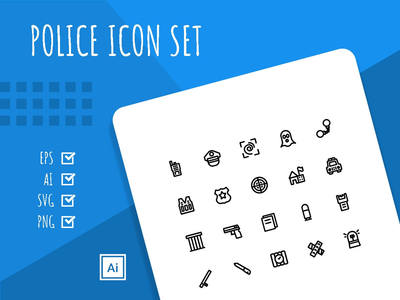 警察图标集(Police Icon Set)