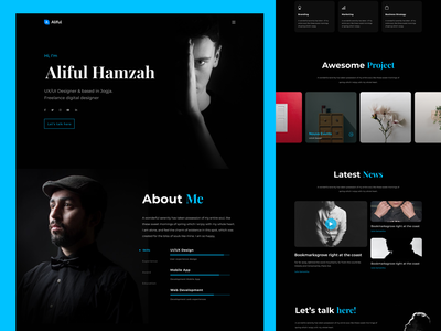 Portfolio Landingpage Dark Figma 模板(Portofolio Landingpage Dark Figma Template)