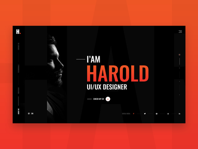 Harold - 个人作品集创意登陆页面(Harold - Personal Portfolio Creative Landing Page)