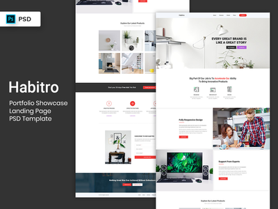 投资组合展示登陆页面 PSD 模板(Portfolio Showcase Landing Page PSD Template)