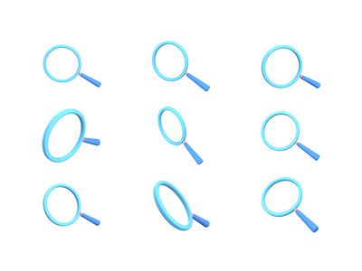 放大镜3D图标(Magnifying Glass 3D icon)