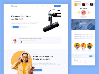 播客登陆页面设计(Podcasting landing page Design)