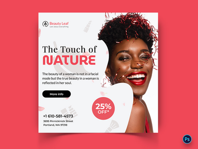 美容和水疗日社交媒体帖子模板(Beauty and Spa Day Social Media Post Template)