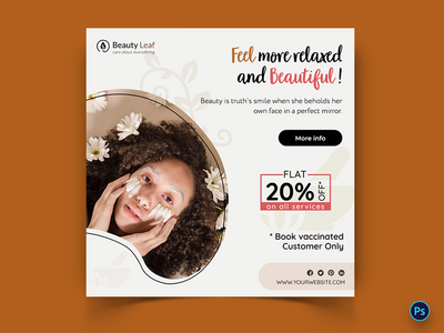 美容和水疗日社交媒体帖子模板(Beauty and Spa Day Social Media Post Template)