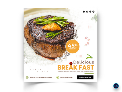 食品社交媒体帖子模板(Food Social Media Post Template)