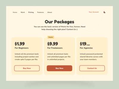 卡哇伊定价页面（浅色模式）(Kawaii Pricing Page (Light Mode))