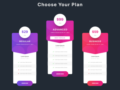 定价表(Pricing Table)