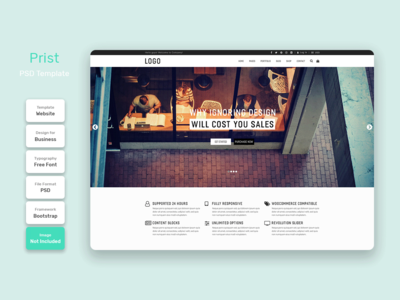 Prist 商业主页 PSD Web 模板(Prist Business Homepage PSD Web Template)