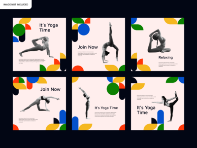 多彩运动瑜伽社交媒体 Instagram 帖子模板(Colorful Sport Yoga Social Media Instagram Post Template)