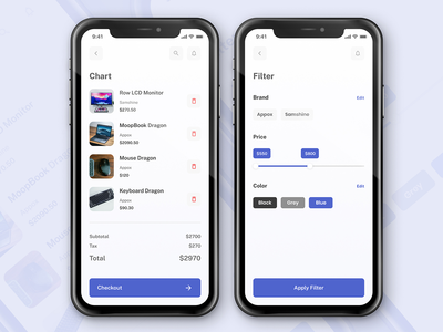 产品和过滤器页面应用程序概念(Product and Filter Page App Concept)