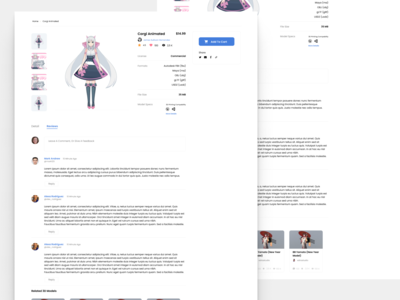 3D 模型产品/详细信息页面(3D Model Product / Detail Page)