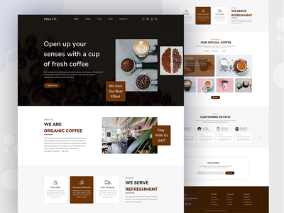 咖啡屋登陆页面概念(Coffee House Landing Page Concept)