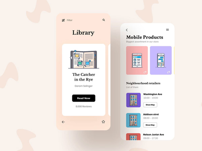 产品移动界面插图(Products Mobile Interface Illustrations)