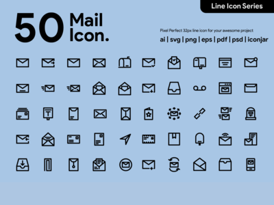 Kawaicon - 50 邮件线图标(Kawaicon - 50 Mail Line icon)