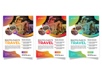专业旅行打印传单模板(Professional Travel Print Flyer Template)