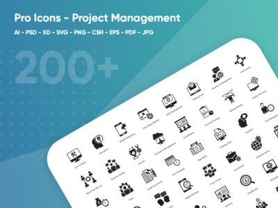 项目管理专业图标(Project management Pro Icons)