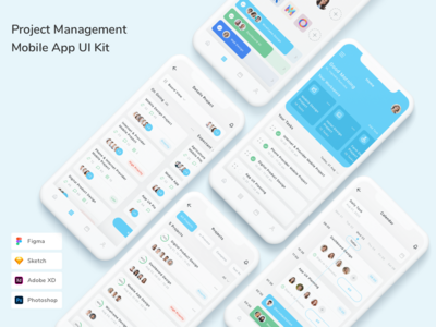 项目管理移动应用程序 UI 套件(Project Management Mobile App UI Kit)