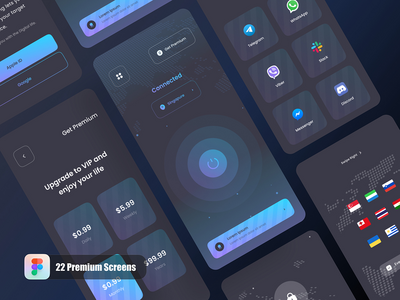 Vpn 移动应用程序（22 个高级屏幕）(Vpn Mobile App (22 Premium Screens))