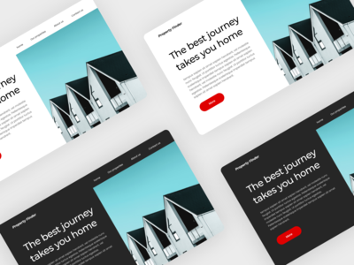 属性查找器 - 网页登录页面（深色 + 浅色）(Property finder - Web landing page (Dark + Light))