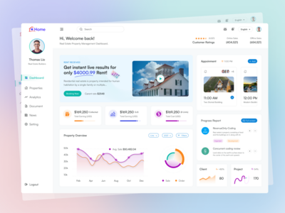 物业管理仪表板。(Property Management Dashboard.)