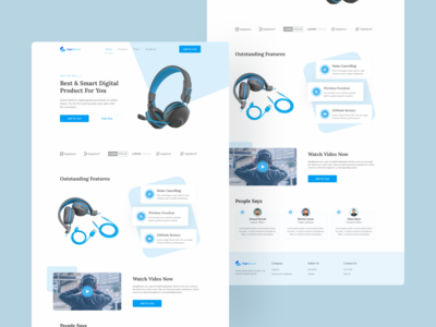 产品登陆页面 - 耳机(Product Landing Page - Headphone)
