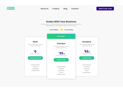 定价表 UI 模板(Pricing Table UI Template)