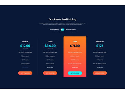 定价表 UI 模板(Pricing Table UI Template)