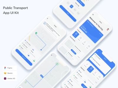 公共交通应用程序 UI 套件(Public Transport App UI Kit)