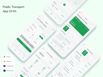 公共交通应用程序 UI 套件(Public Transport App UI Kit)