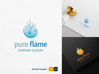 纯火焰标志模板(Pure flame logo template)