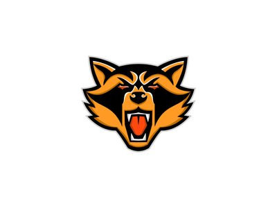 愤怒的浣熊头吉祥物(Angry Raccoon Head Mascot)