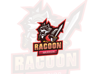 浣熊战士标志设计(Racoon warrior logo design)