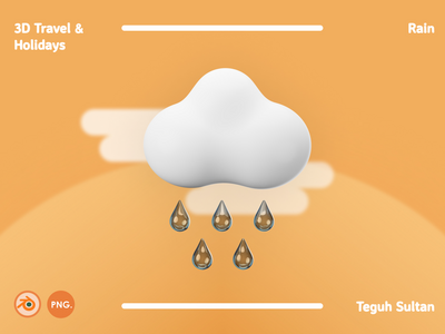 3D 旅行和假期插图包-雨(3D Travel and Holidays Illustration Pack - Rain)