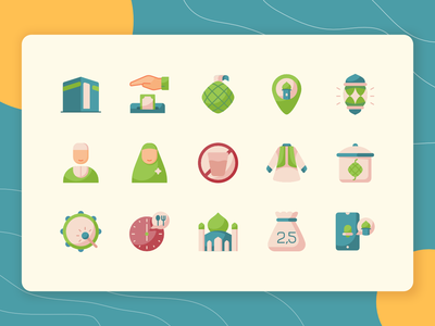 斋月平面图标第 2 卷(Ramadan Flat Icon Vol 2)