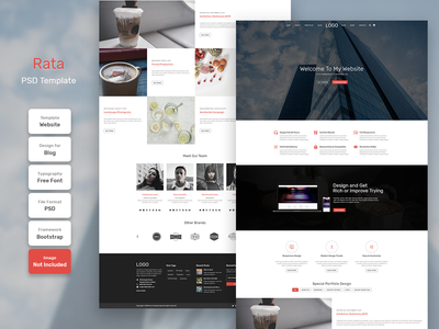 Rata商业主页PSD网页模板(Rata Business Homepage PSD Web Template)