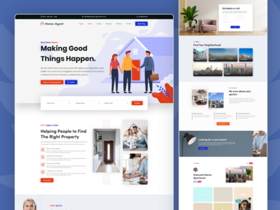 房地产-首页代理登陆页面UI设计(Real Estate - Home Agent Landing Page UI Design)