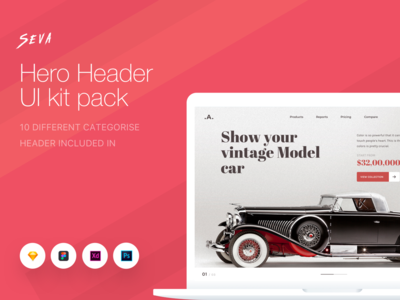 Seva 标头 ui 套件包 3(Seva header ui kit pack-3)