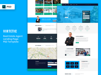 房地产经纪人登陆页面 PSD Template-02(RealEstate Agent Landing Page PSD Template-02)
