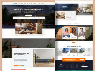 房地产登陆页面模板设计 V-1(Real Estate Landing Page Template Design  V-1)