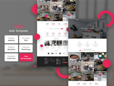 Maja 商业主页 PSD Web 模板(Maja Business Homepage PSD Web Template)