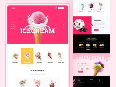 马来 - 冰淇淋店网站设计(Malai - Ice Cream Shop Website Design)