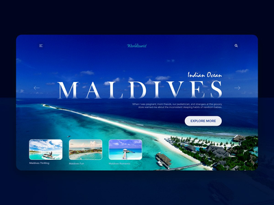 马尔代夫 - 创意旅游登陆页面模板(Maldives - Creative Traveling Landing Page Template)