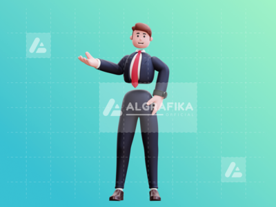 3d立体人物插图(3d businessman character illustration)